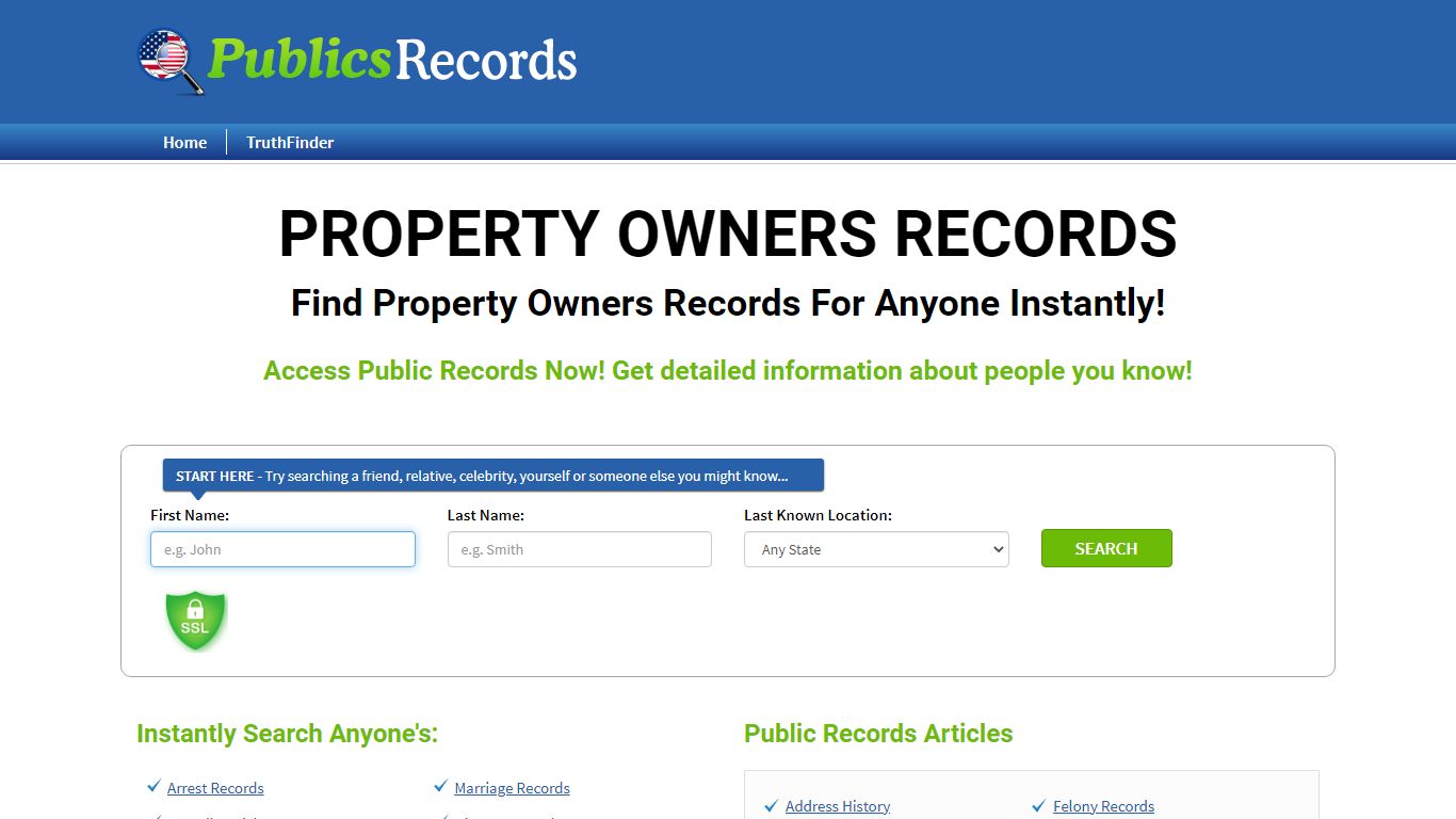 Find Property Owners Records For Anyone